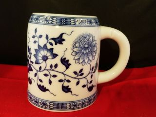 Vintage Hutschenreuther Beer Stein Mug Cup Blue Onion Made In Germany 4 1/2 " H