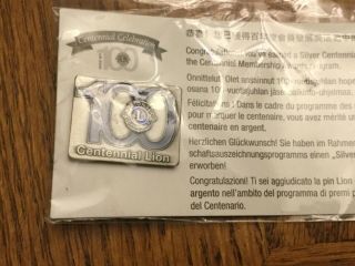 Estate 100 Year Lions Club Centennial Pin Brooch In Package