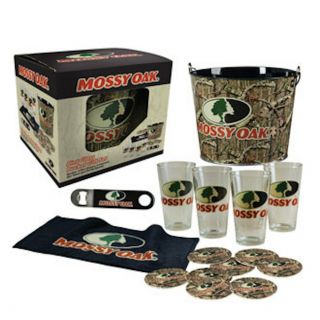 Mossy Oak Camouflage 4 - Pint Glass Set With Bucket,  Coasters,  And More Mo - 68700