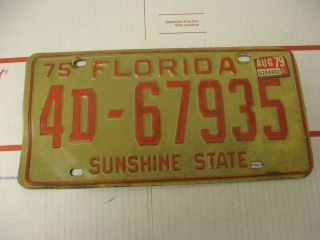 1975 75 1979 79 Florida Fl License Plate Sunshine State 4d67935
