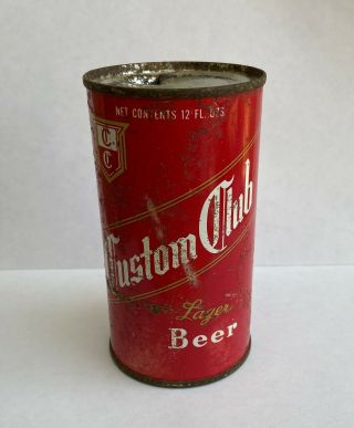Old Vintage Flat Top Beer Can Custom Club Lager Beer Grace Bros.  Brewing Company