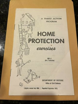 1960 Federal Civil Defense Home Protection Exercises Booklet Us