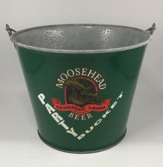 Moosehead Canadian Lager Party Bar Ice Bucket Green Vintage