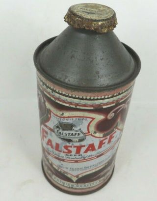 Vintage 1950s Falstaff Beer Cone Top Can W Cork Cap St Louis Omaha Orleans