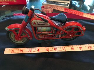 Vintage 1960 Venus Motorcycle W/ Friction Piston Action - T.  N.  Nomura - Red