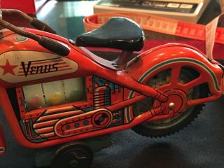 Vintage 1960 Venus Motorcycle w/ Friction Piston Action - T.  N.  Nomura - Red 3