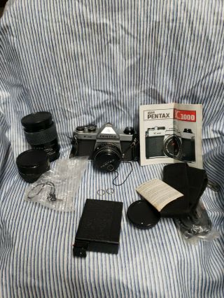 Vtg Pentax K1000 35mm Slr Film Camera - Bundle.
