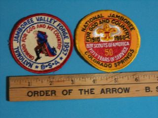 2 Bsa National Jamborees 1957 1960 Patches,  Valley Forge And Colorado Springs