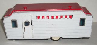 Vintage Japan Bandai Pull Type Camper House Van - Tin Metal