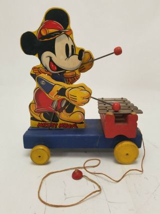 Mickey Mouse Xylophone Pull Toy Fischer Price 1939 798