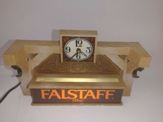 Vintage Haunted Cursed Falstaff Beer Clock Advertising Cash Register Topper