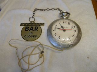 Vintage Spartus Bar Clock With Close And Open Sign