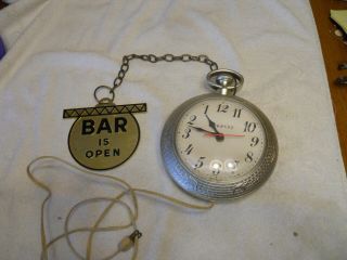 vintage spartus bar clock with close and open sign 3