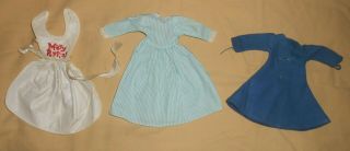 Vintage 1964 Horsman Mary Poppins Doll Clothes - Blue Coat - Dress - Apron -