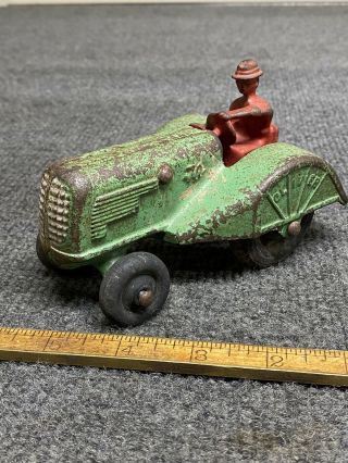 Antique 1938 Hubley Green Oliver Tractor Cast Iron Toy