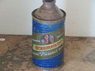 Braumeister Pilsener Beer.  Colorful.  Cone Top