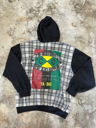 Rare Vintage Cross Colours Hooded Sweatshirt Hoodie Ya Dig XL 90s 2