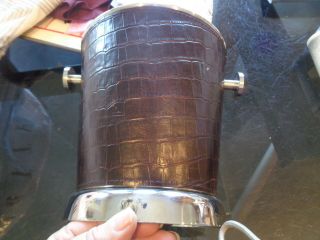 Pottery Barn Leather Parker Ice Bucket Wo Tag