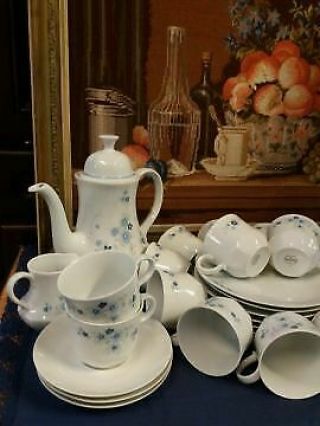 A Vintage,  Ceramic,  White With Flowers Tea/ Coffe Set