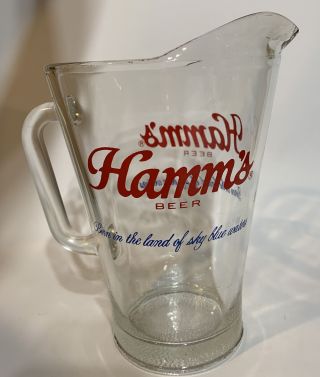 Vintage Hamm ' s Beer Pitcher Bar Decor Born in the Land of Sky Blue Waters 3