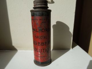 Vintage 1950s / 60s Halfords Special Rubber Solution Tin - 10cm High