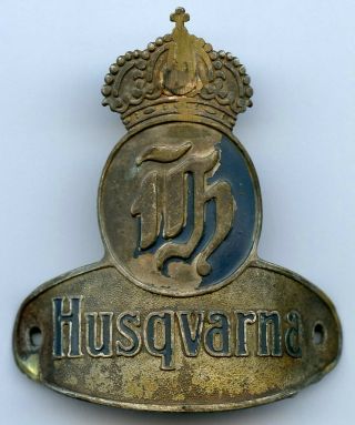 Sweden Swedish Husqvarna Bike Bicycle Cycle Head Vintage Badge Emblem