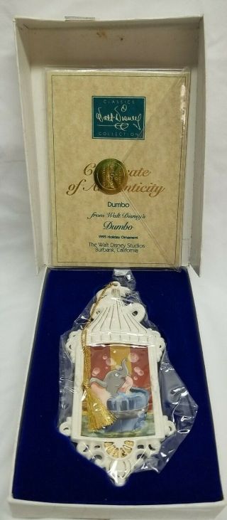 Vintage Walt Disney Collectors Society 1995 Dumbo Holiday Christmas Ornament