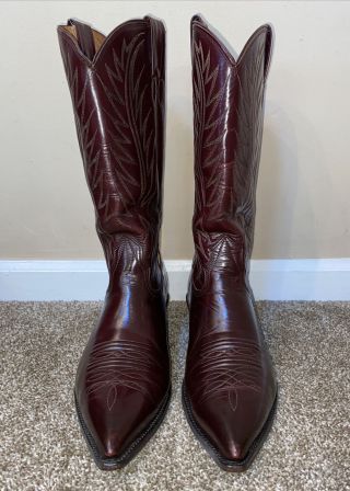 Vintage Mens Western Nocona Cowboy Brown Boots Size 10 D