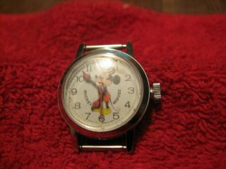 Old Mickey Mouse Wrist Watch/no Band Bradley Time Division Hong Kong