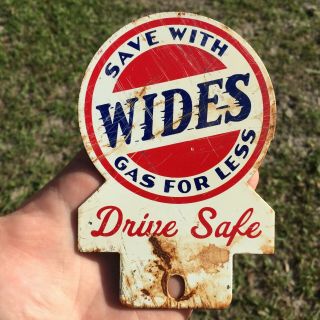 Save With Wides Gas For Less Metal Gasoline License Plate Topper Oil Sign
