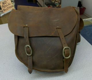 Vintage Old Cool Leather Horse,  Motorcycle Saddle Bags