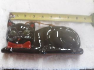 Vintage Ceramic Shafford Red Ware Black Cat And 3 Ladles Japan