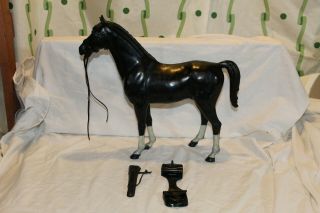 Vintage Louis Marx Johnny West Horse Black Palomino Thunderbolt With Accessories