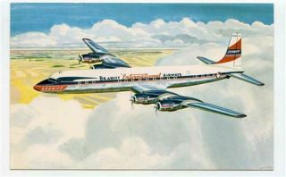 Braniff International Airways El Dorado Douglass Dc - 7c Postcard Serving Americas