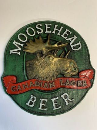 Vintage Moosehead Beer Sign Canadian Lager 3d Faux Wood
