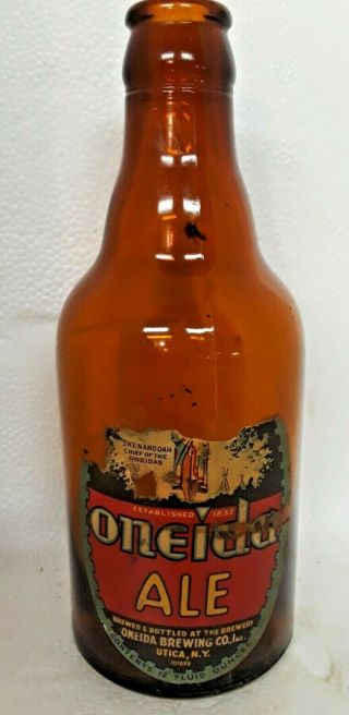 Vintage Oneida Ale Bottle,  Oneida Brewing Co.  Utica,  Ny Beer Bottle Irtp