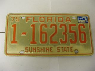 1977 77 1975 75 Florida Fl License Plate 1 - 162356