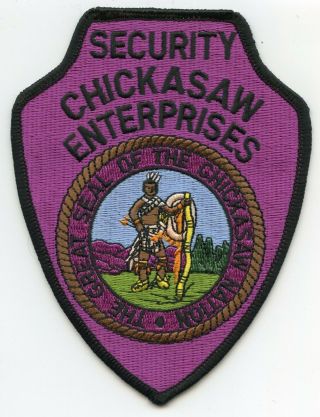 Chickasaw Enterprises Indian Tribe Oklahoma Ok Tribal Security Police Patch