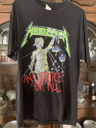 Metallica And Justice For All - Rare Vintage Official Tour Tee T Shirt 1988 1989