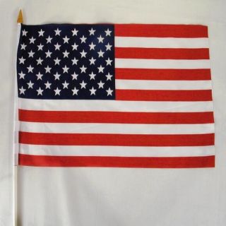 2 American 11 X 18 In Flags On Stick Flag United States Usa Polyester Banner
