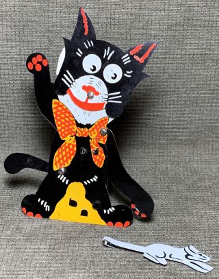 Vintage German Tin Lithograph Krazy Kat Felix Toy Black Cat Mouse Litho 2
