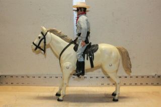 Vintage 1973 Gabriel The Lone Ranger Action Figure With His Horse Silver