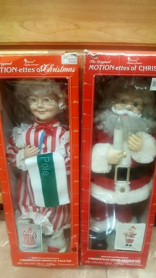 Vintage 24 " Telco Motionette Santa And Mrs.  Clause 1990 Rare