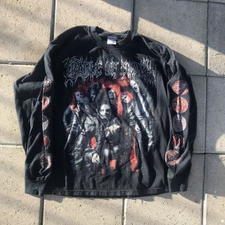 Vintage Y2k Cradle Of Filth Long Sleeve Shirt Medium Tour Black Metal Goth Satan
