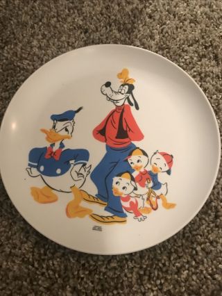 Vintage Walt Disney Goofy Donald Duck Nephews Melamine Plate 7 Inches.  No Chip