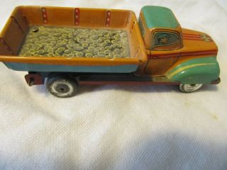 Vintage Japan Dump Truck Tin Litho Friction Antique Vtg Old Rare Tinplate