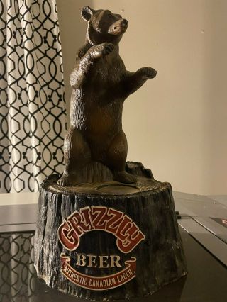 Vintage Grizzly Beer Canadian Lager Bottle Holder Bar Advertising Display