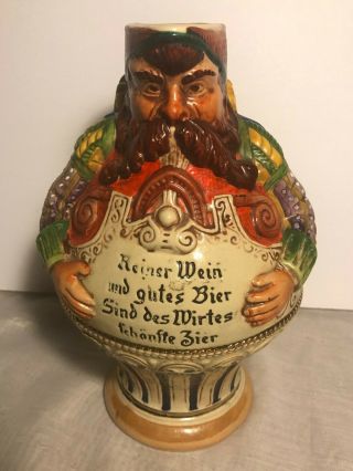 German S.  P.  Gerz Pitcher " Reiner Wein Und Gutes Bier ",  1.  5 Liter,  Mug/stein