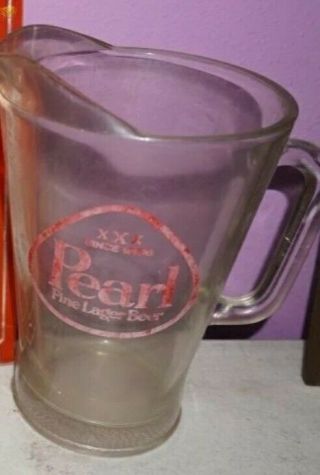 Vintage Pearl Beer Glass Pitcher Pearl Brewing Company San Antonio Texas
