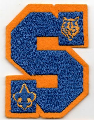 Letter " S " Cub Scouts Bsa Sports Program And Round Patch